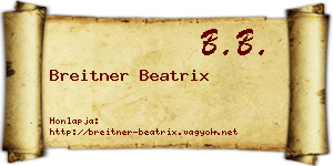 Breitner Beatrix névjegykártya